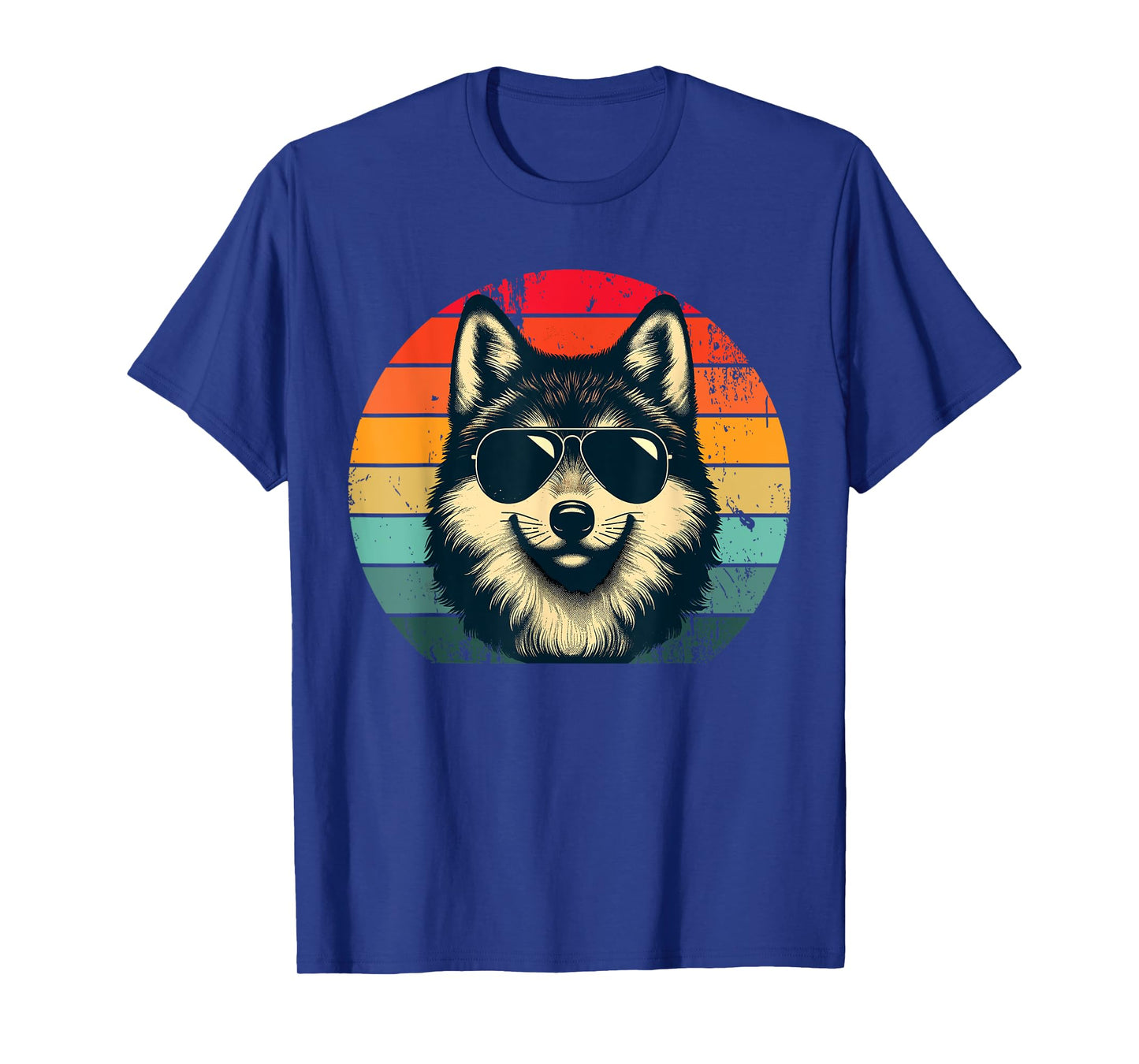 Cool Retro Wolf in Sunglasses 70s 80s 90s Novelty Funny Wolf T-Shirt