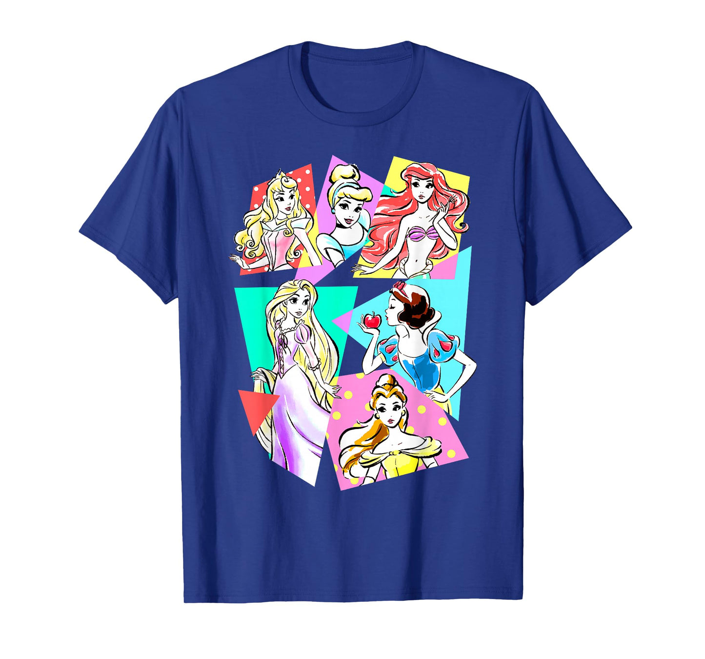 Disney Princesses Neon Pop Art Sketch Graphic T-Shirt T-Shirt
