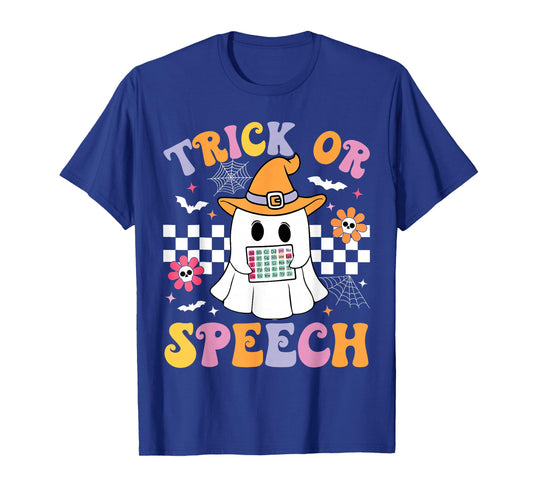 Trick Or Speech Halloween SLP Retro Speech Therapy Halloween T-Shirt