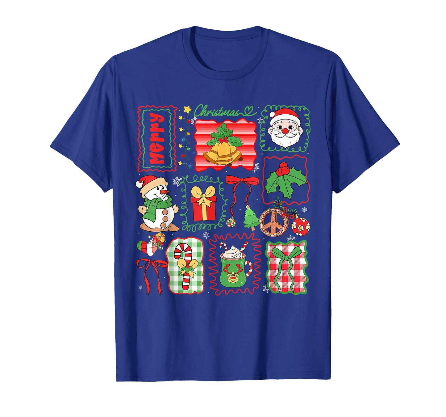 Merry Christmas Santa Snowman Coquette Bow Cozy Season T-Shirt