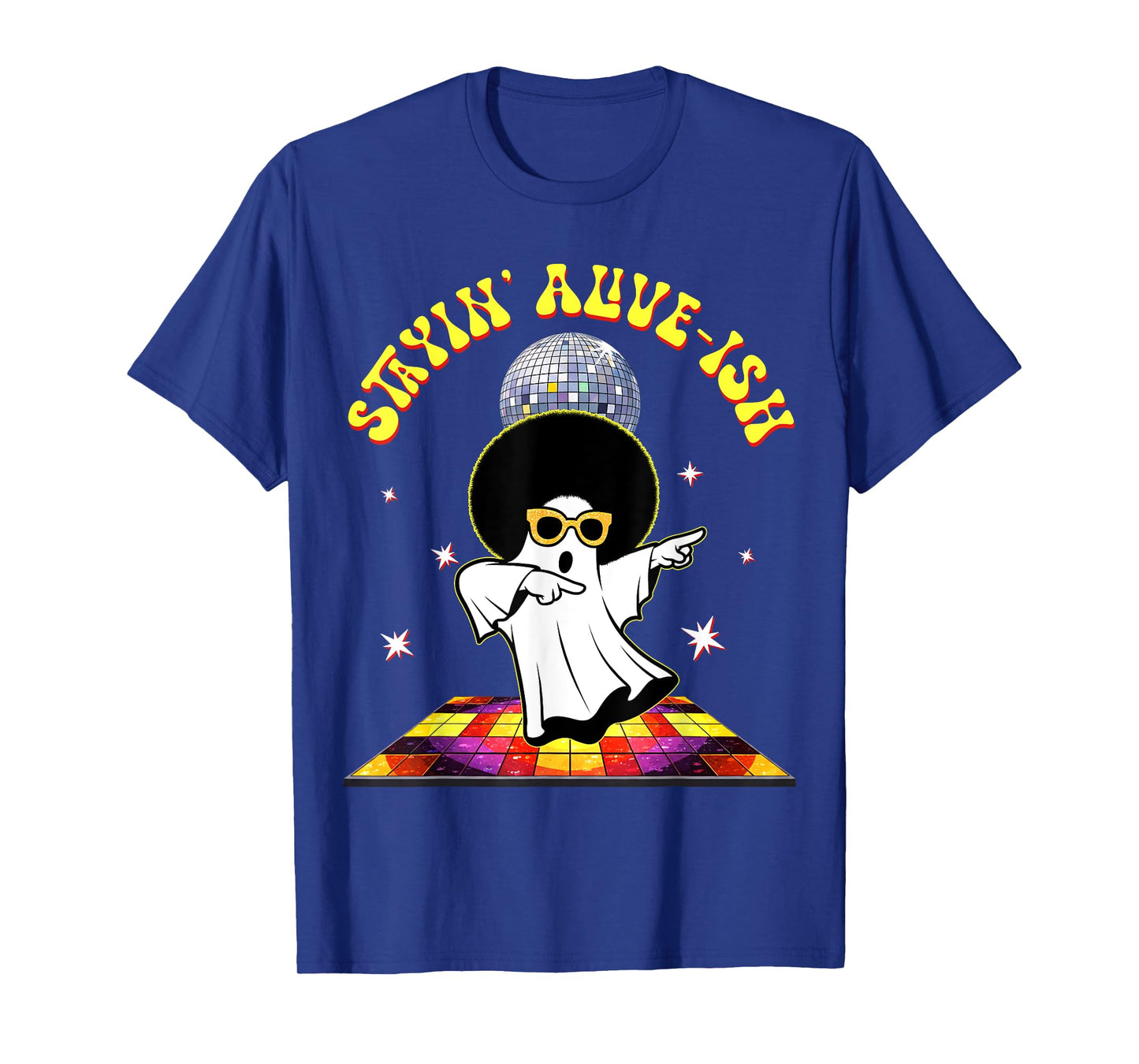 Stayin Alive -ish Funny Ghost Disco Dancing Halloween T-Shirt