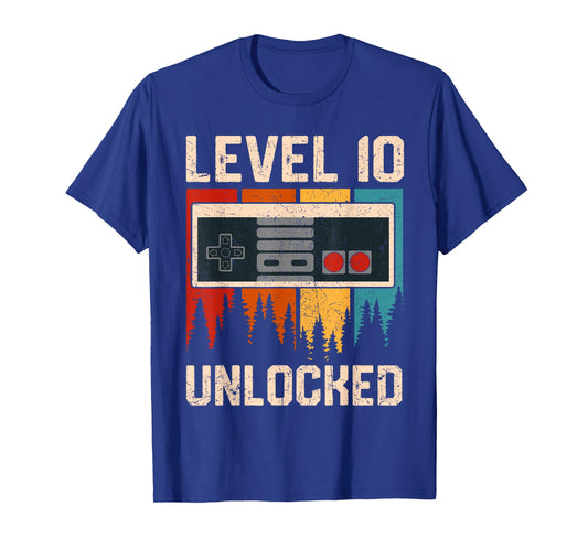 Level 10 Unlocked Video Game Controller Birthday Mens Boys T-Shirt