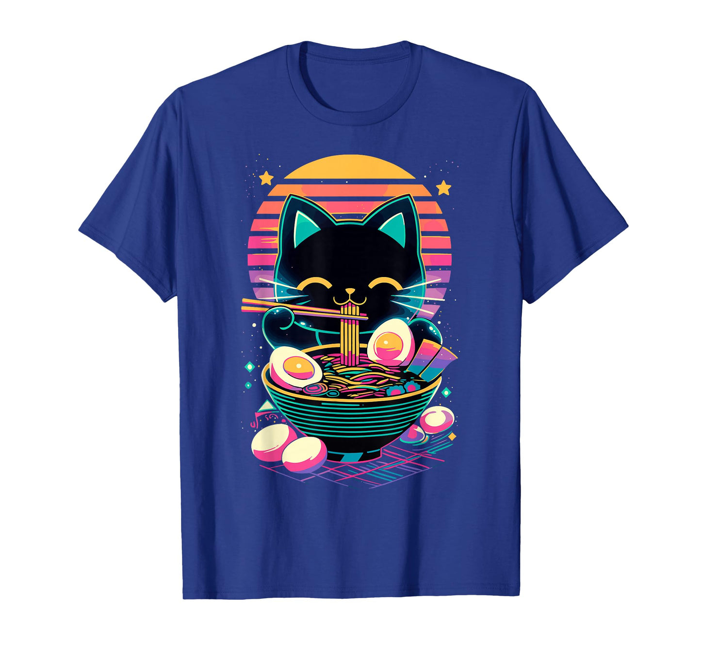 Anime Cat Eating Ramen Japanese Ramen Cat Japan T-Shirt