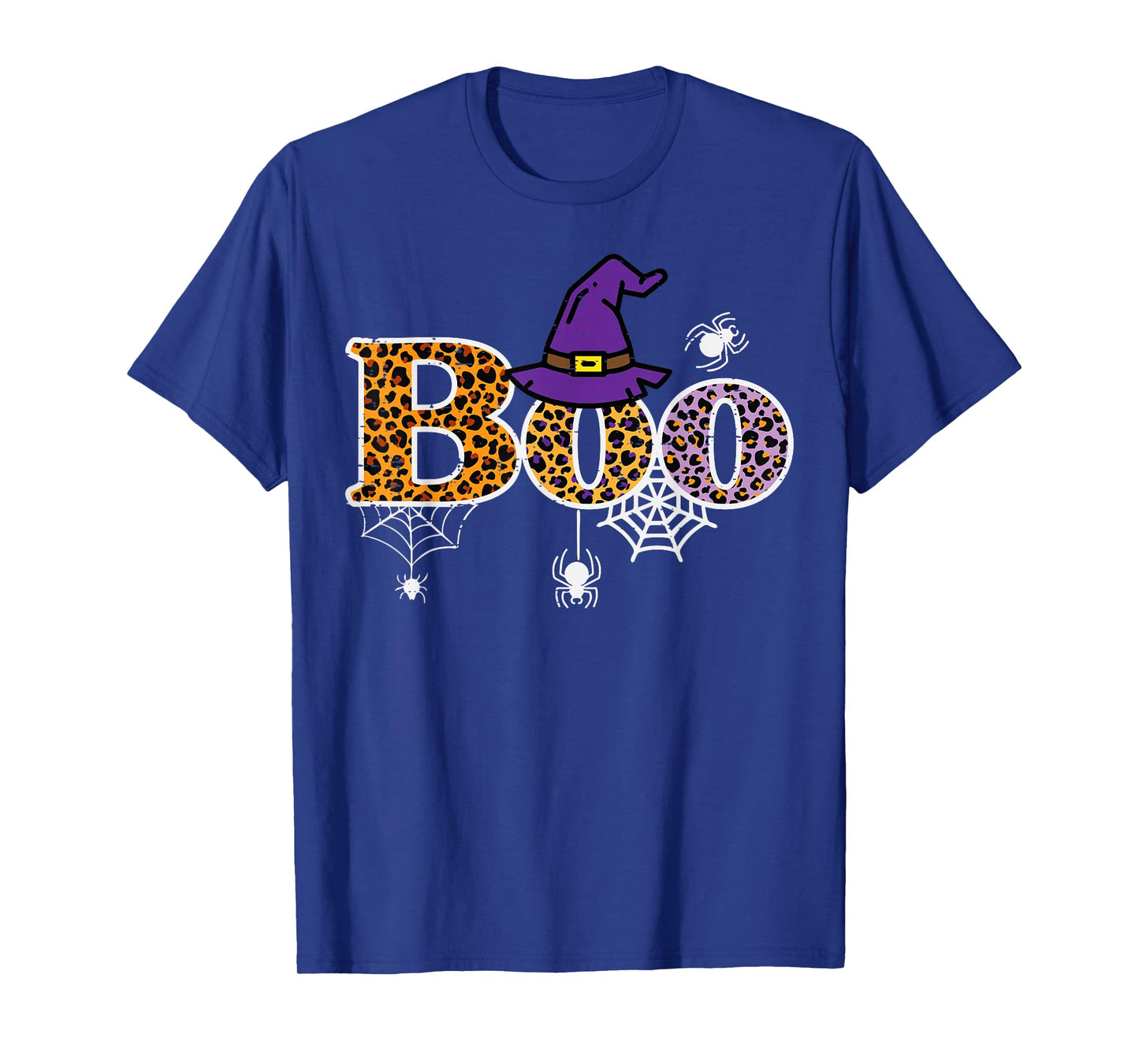 Leopard Cheetah Boo Witch Spider Halloween Costume For Women T-Shirt