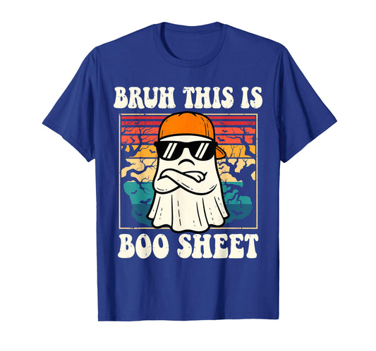 Bruh This is Boo Sheet Funny Halloween Ghost Men Boys Teens T-Shirt