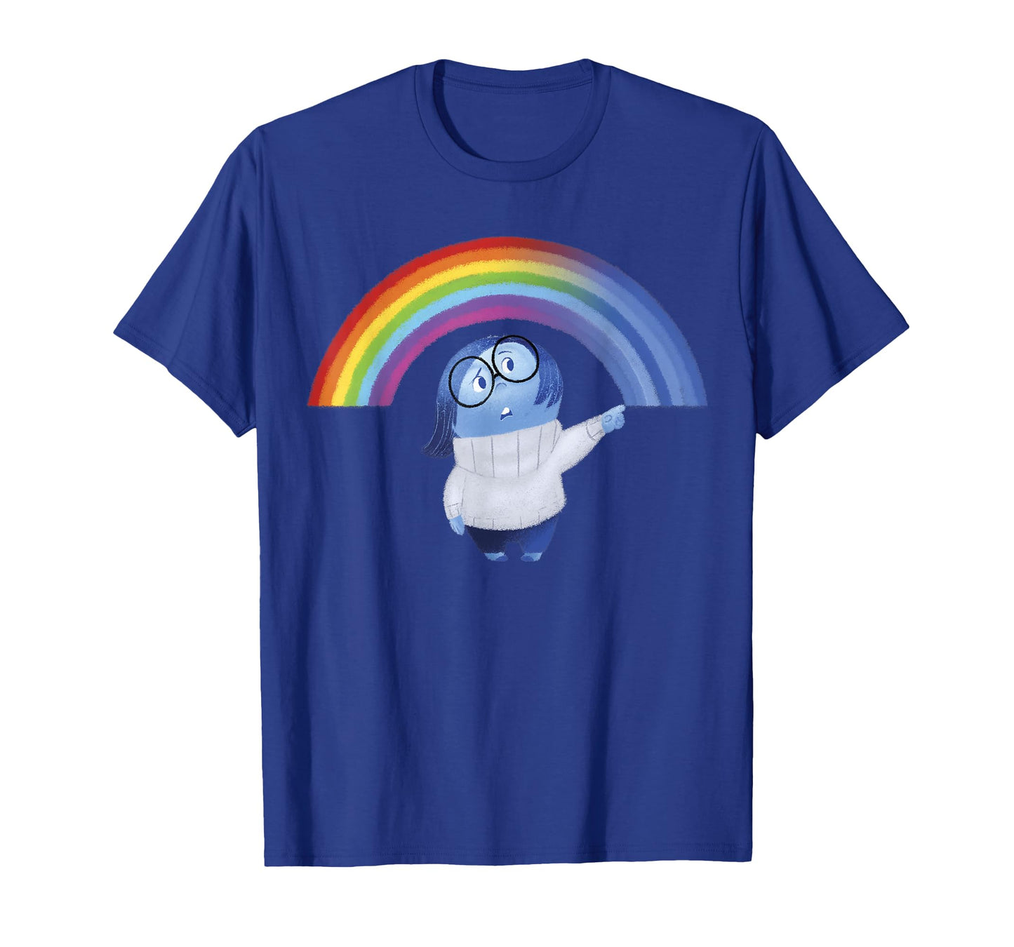 Disney Pixar Inside Out Sadness Rainbow Blue Gradient Logo T-Shirt