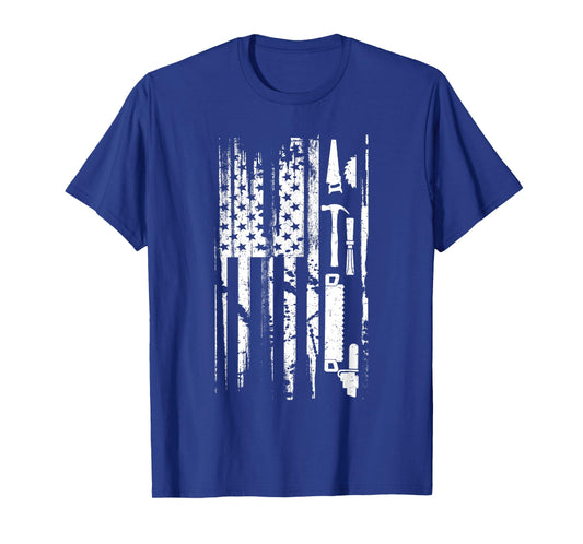 American Flag Woodworking Gift Carpenter Wood Working T-Shirt Small
