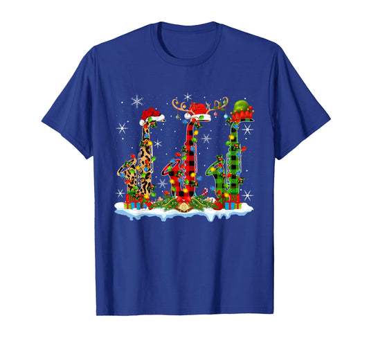 Saxophone Christmas Lights Marching Band Saxophone Jazz Xmas T-Shirt
