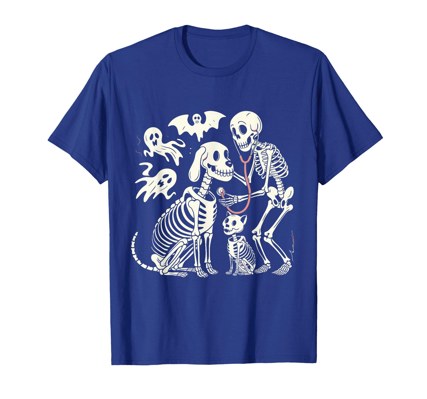 Funny Skeleton Veterinarian Animal Lovers Spooky Halloween T-Shirt