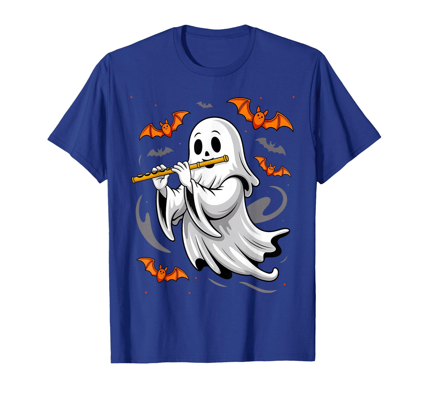 Boo Ghost Playing Flute Halloween Musical Instrument T-Shirt