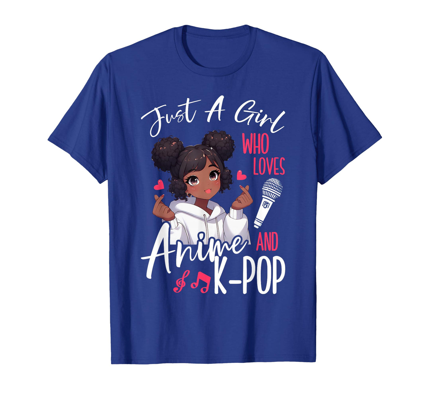 Just A Girl Who Loves Anime and K-Pop African American Afro T-Shirt