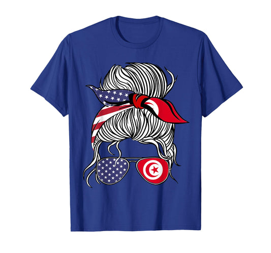 American Tunisian Patriot Flag Women Girl Tunisia Grown T-Shirt