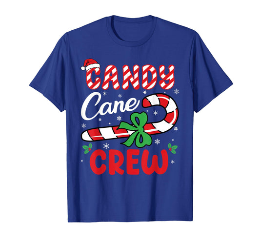 Candy Cane Crew Christmas Men Women Boys Girls Kids Adults T-Shirt