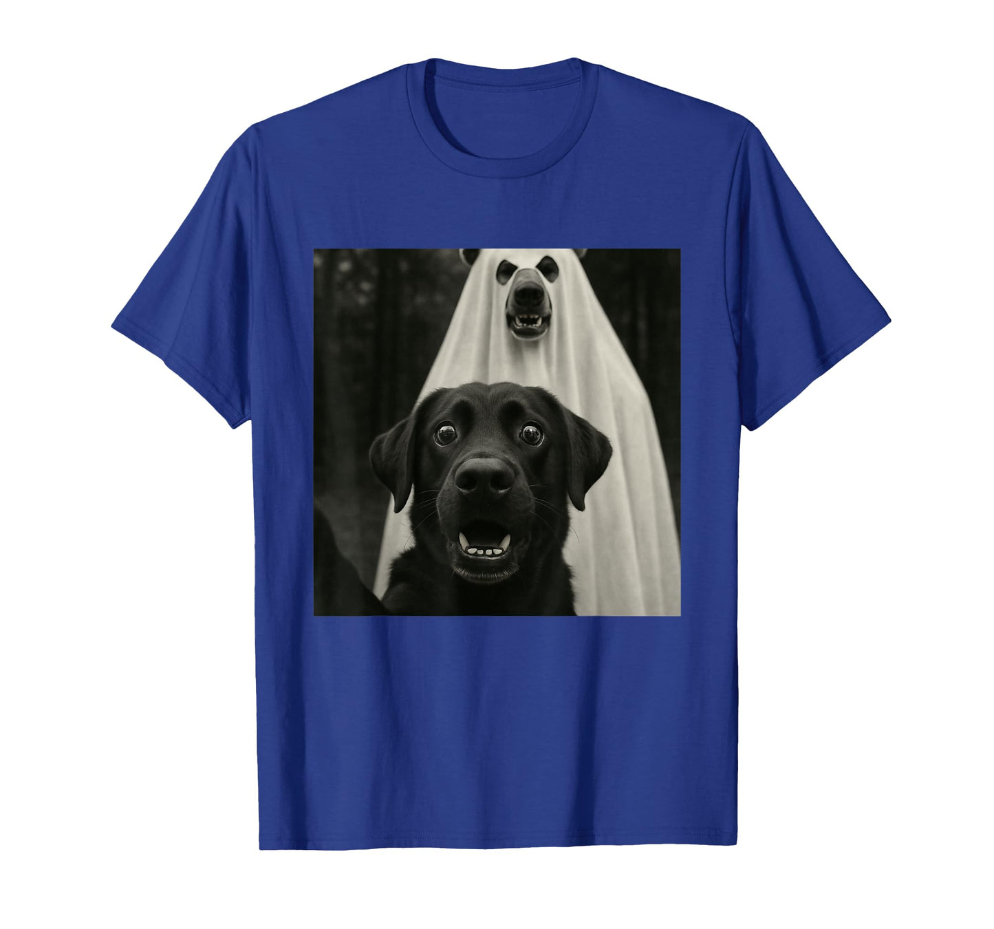Halloween Selfie Black Lab with Bear Ghost Costume Meme T-Shirt