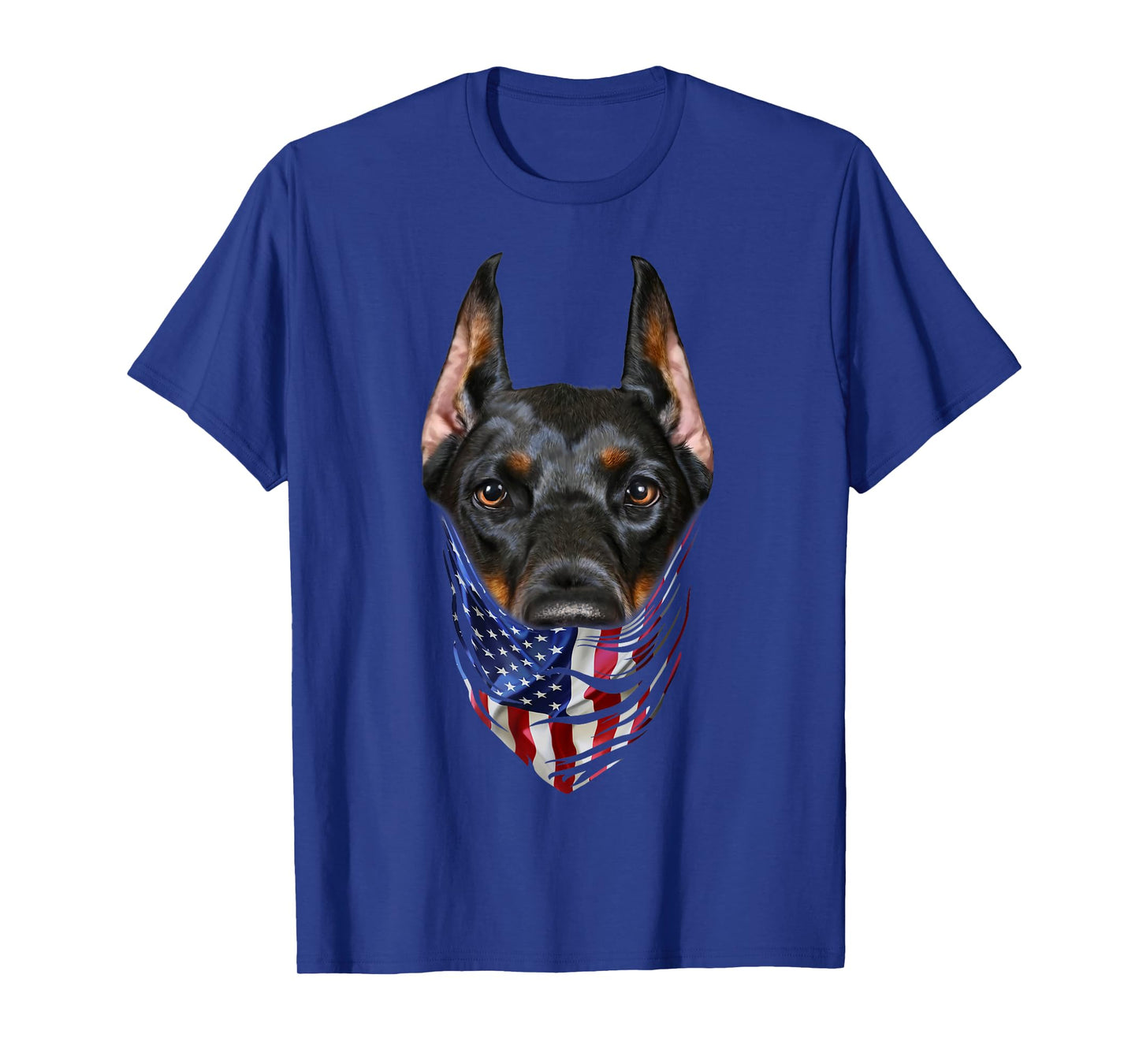 Patriotic Doberman in USA America Bandana, Dog T-Shirt