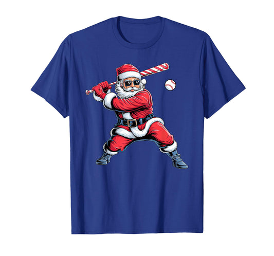 Funny Santa Baseball Christmas Pajamas Xmas Men Boy Toddlers T-Shirt