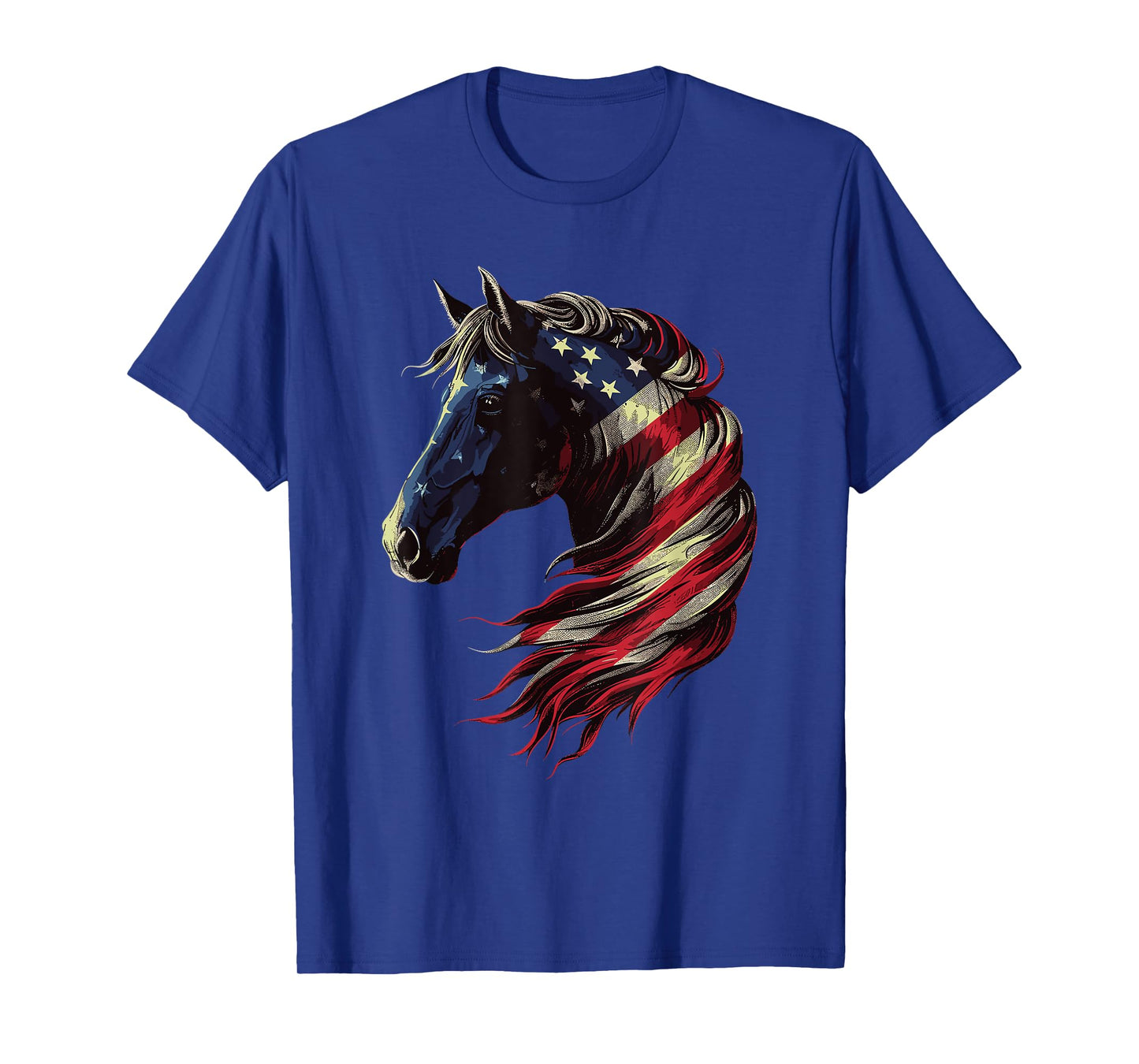 Horse Patriotic Equestrian 4th Of July USA American Flag Women Men T-Shirt