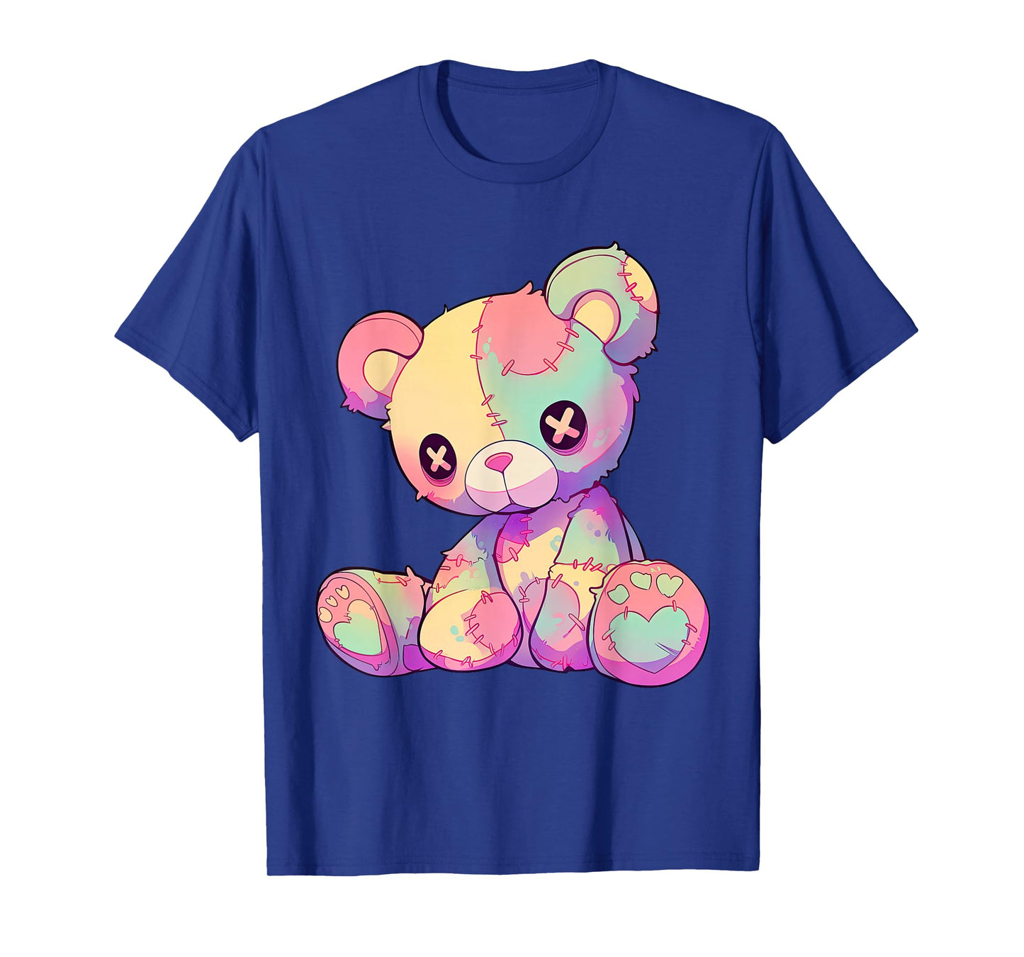 Kawaii Pastel Goth Creepy Cute Witchy Patchwork Teddy Bear T-Shirt