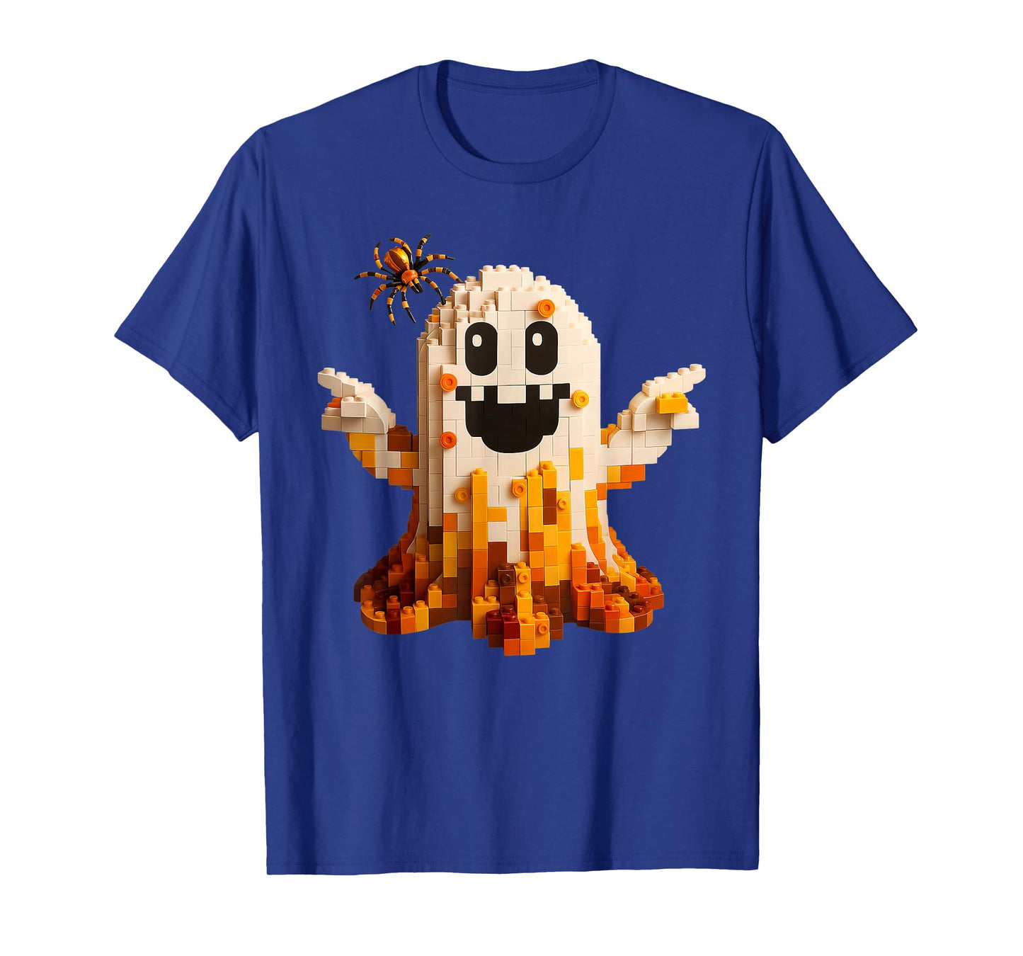 Ghost Building Blocks Bricks Halloween Master Builder Kids T-Shirt