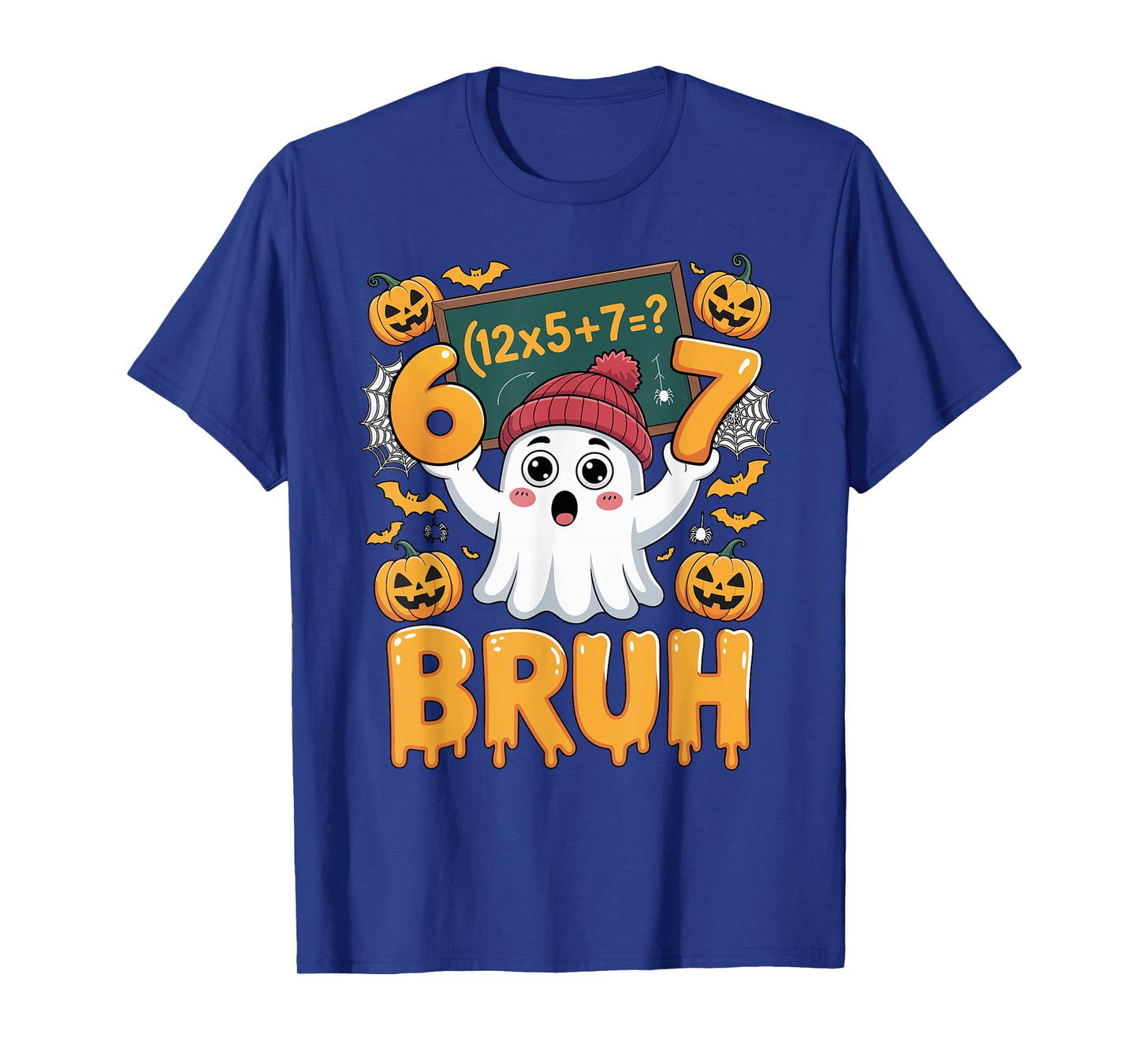 67 Teacher Halloween Ghost Six Seven Meme Math Humor Ghost T-Shirt