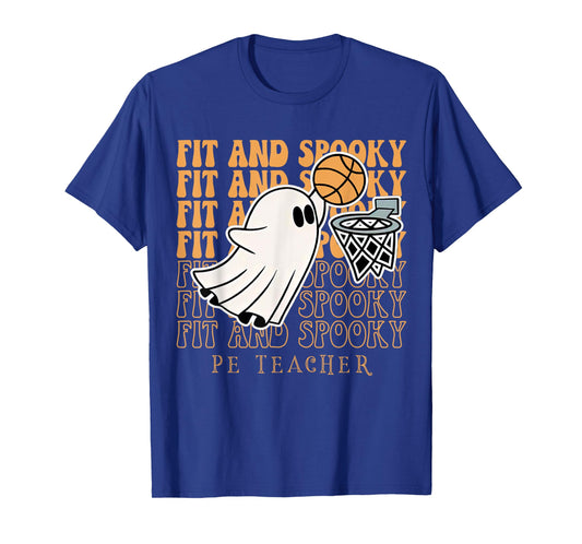 Fit & Spooky PE Teacher Fall Halloween PE Teacher Basketball Men Women T-Shirt