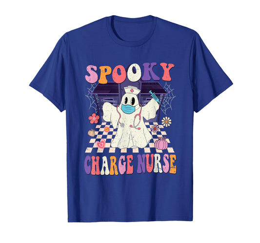 Groovy Spooky Charge Nurse Funny Halloween Costume T-Shirt