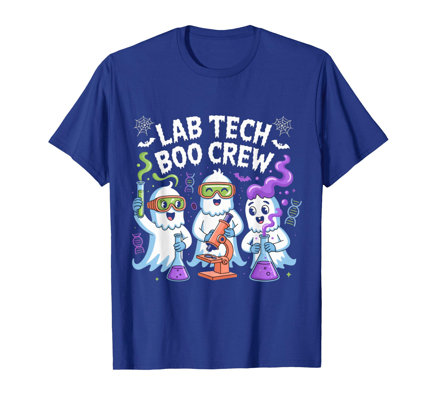 Lab Tech Boo Crew Funny Halloween Science Ghosts T-Shirt