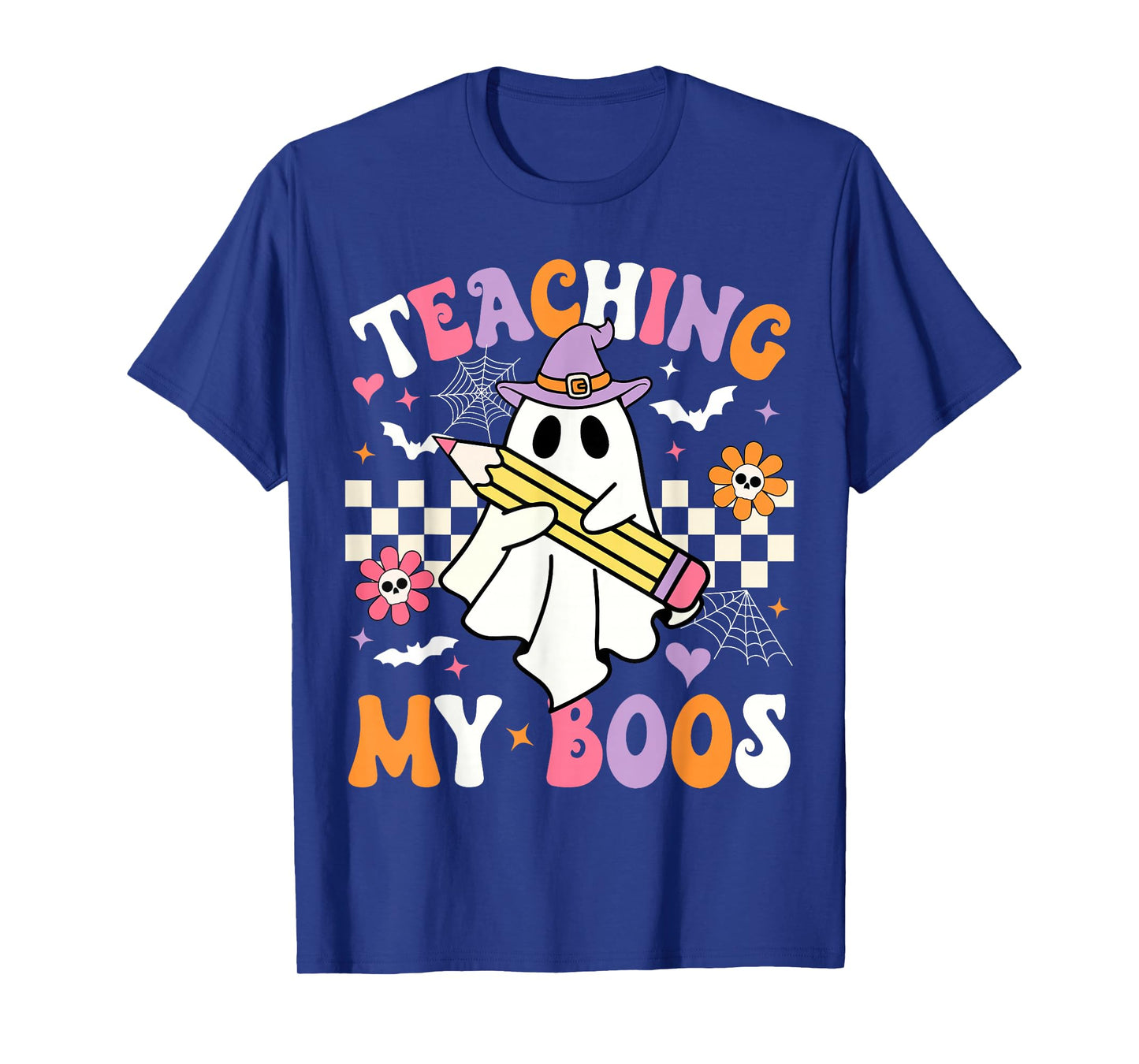 Teaching My Boos Ghost Teacher Cute Groovy Halloween Teacher T-Shirt