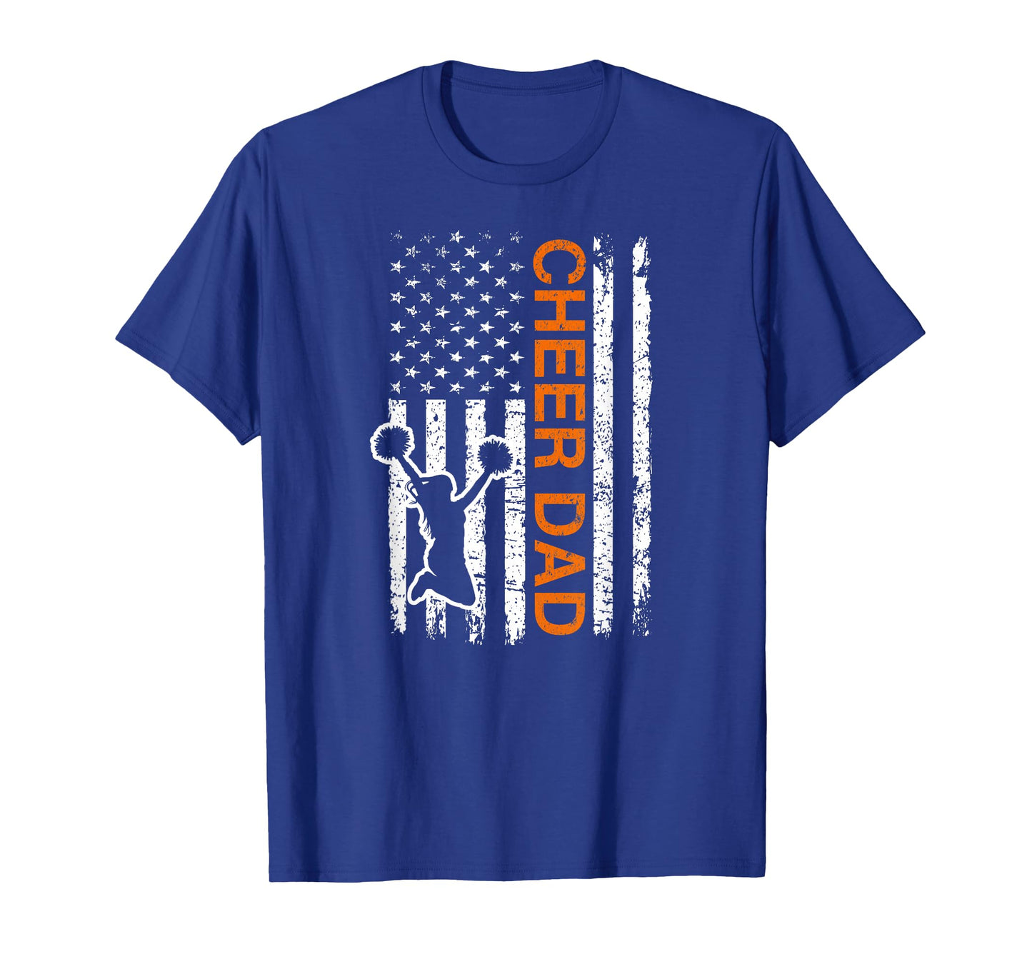 Cheer Dad Flag Orange Cheerleading T-Shirt