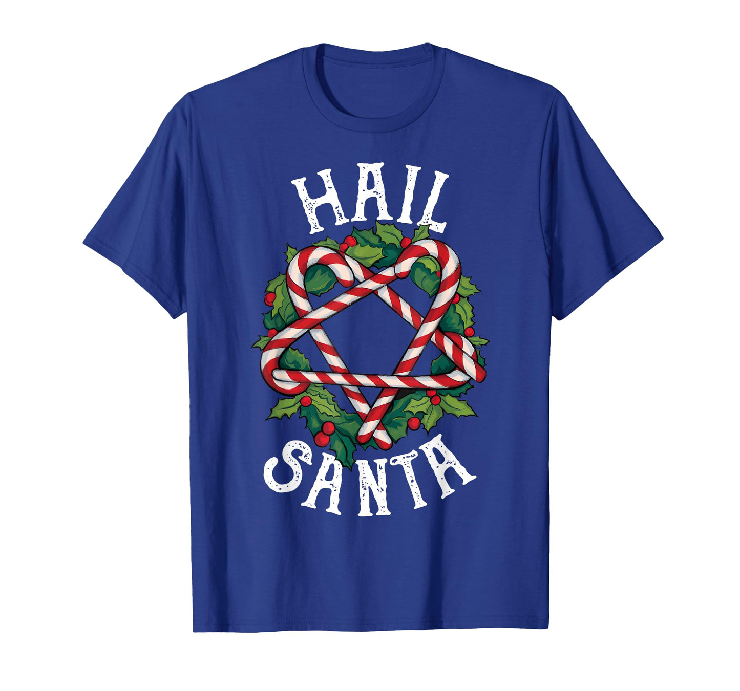 Hail Santa Candycane Pentagram Gothmas Funny Goth Christmas T-Shirt