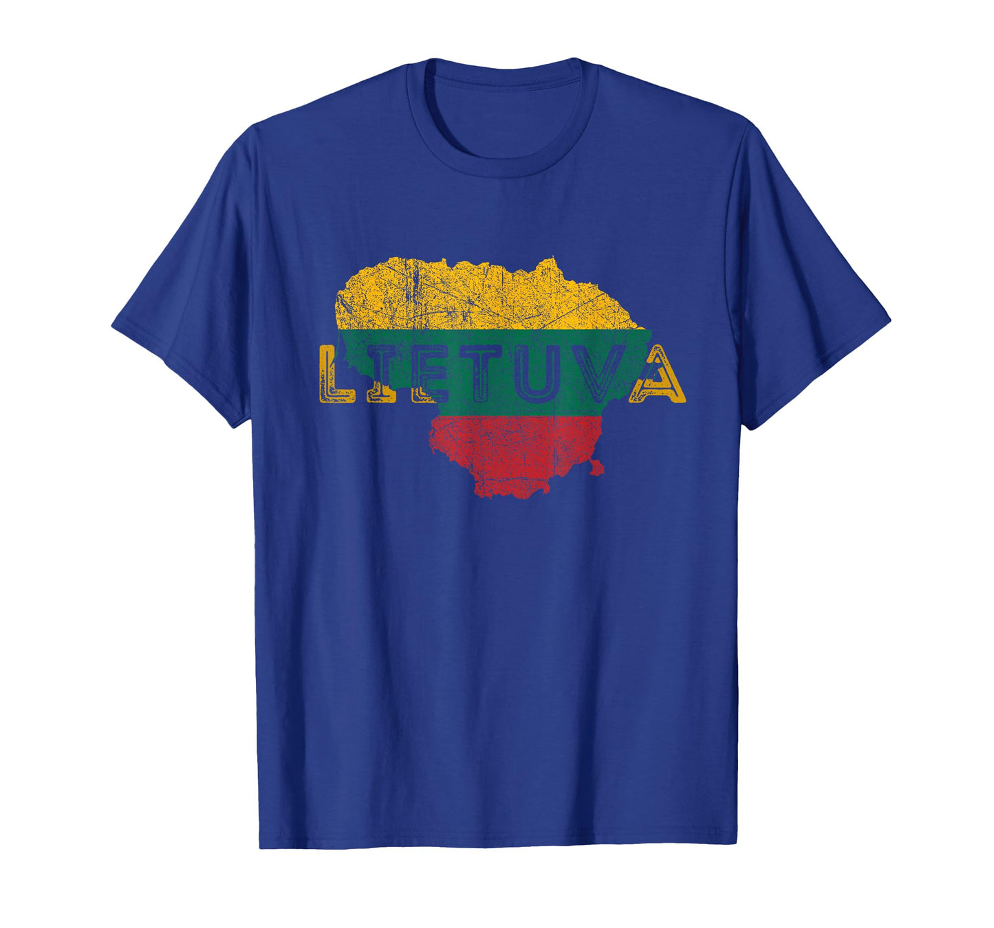 Lithuanian Map and Flag Souvenir - Distressed Lietuva T-Shirt