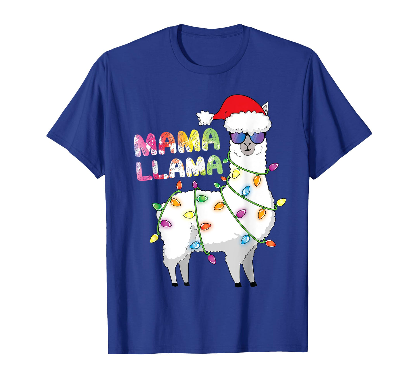 Mama Llama Women Funny Matching Christmas Llama T-Shirt