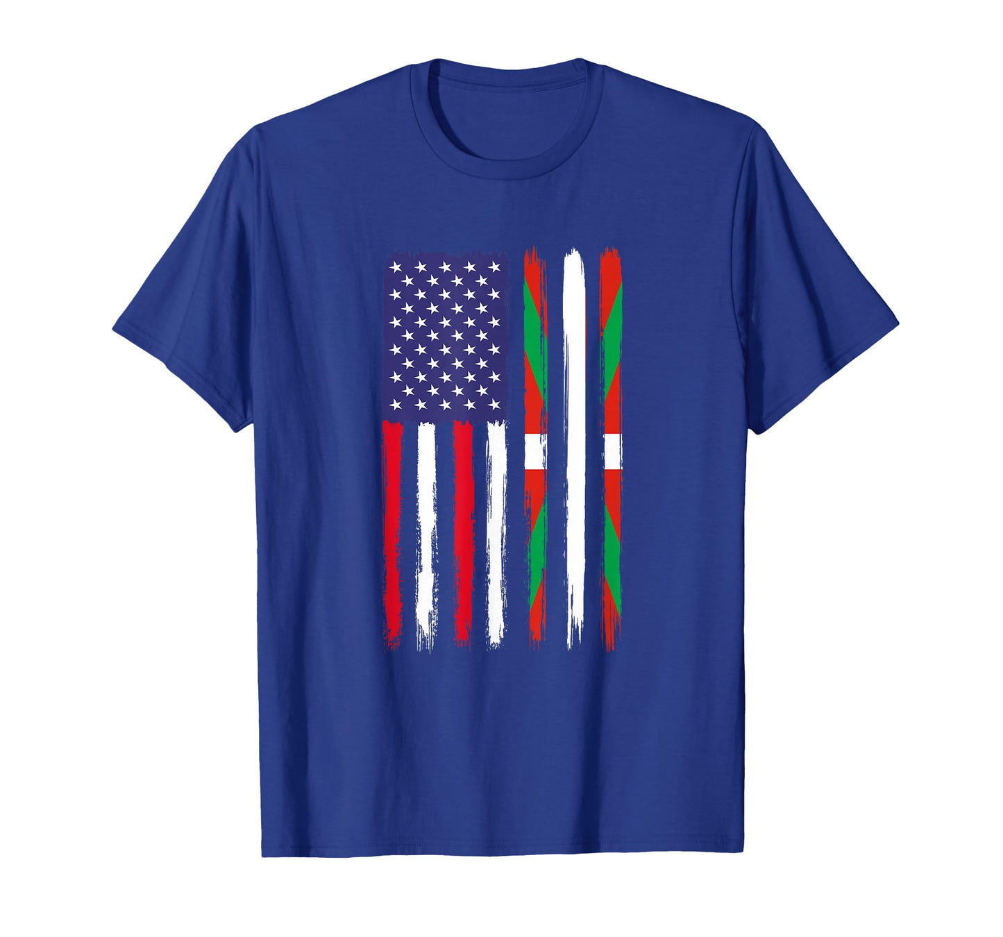 Basque Roots Half American Flag Patriotic Basque Women Girls Kids Men T-Shirt