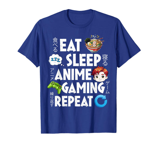 Eat Sleep Anime Gaming Repeat Kawaii Otaku Anime Manga T-Shirt