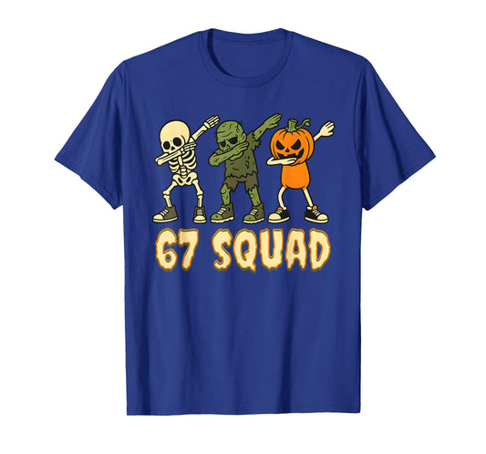 67 Halloween Squad Pumpkin Six Seven Boys Brainrot Meme Kid T-Shirt