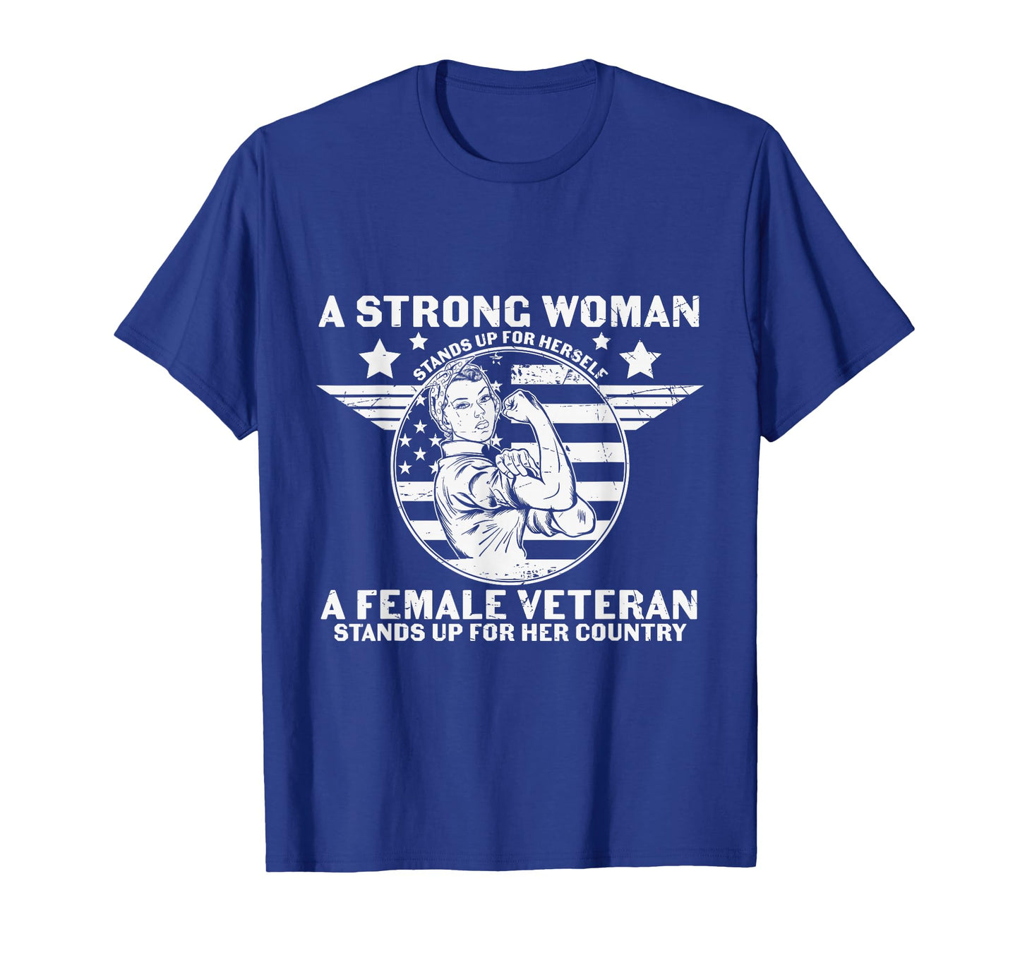 Female Veteran Woman Army Patriotic Vintage T-Shirt