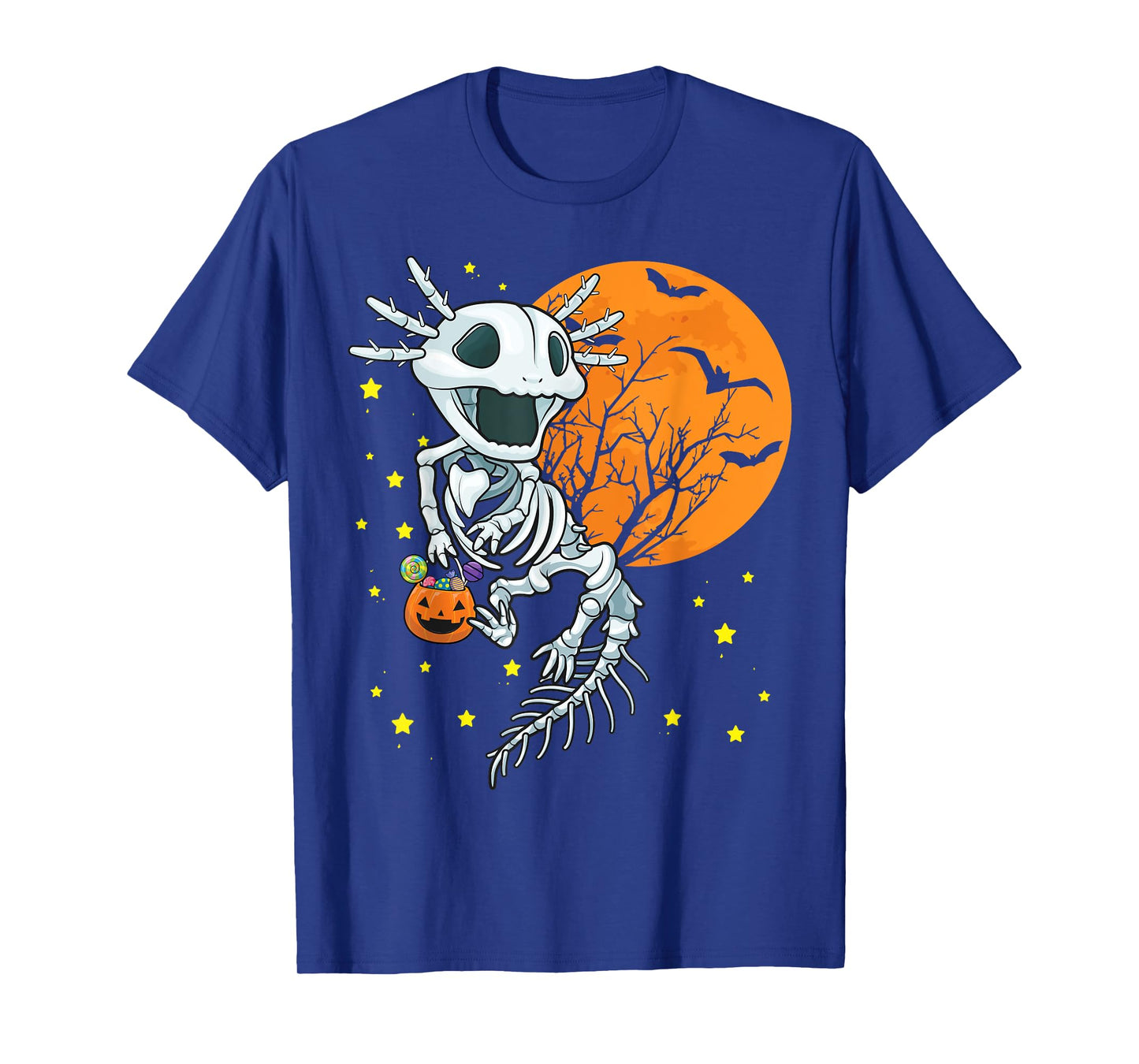 Axolotl Shirt - Axolotl Halloween Costume Skeleton Pumpkin T-Shirt