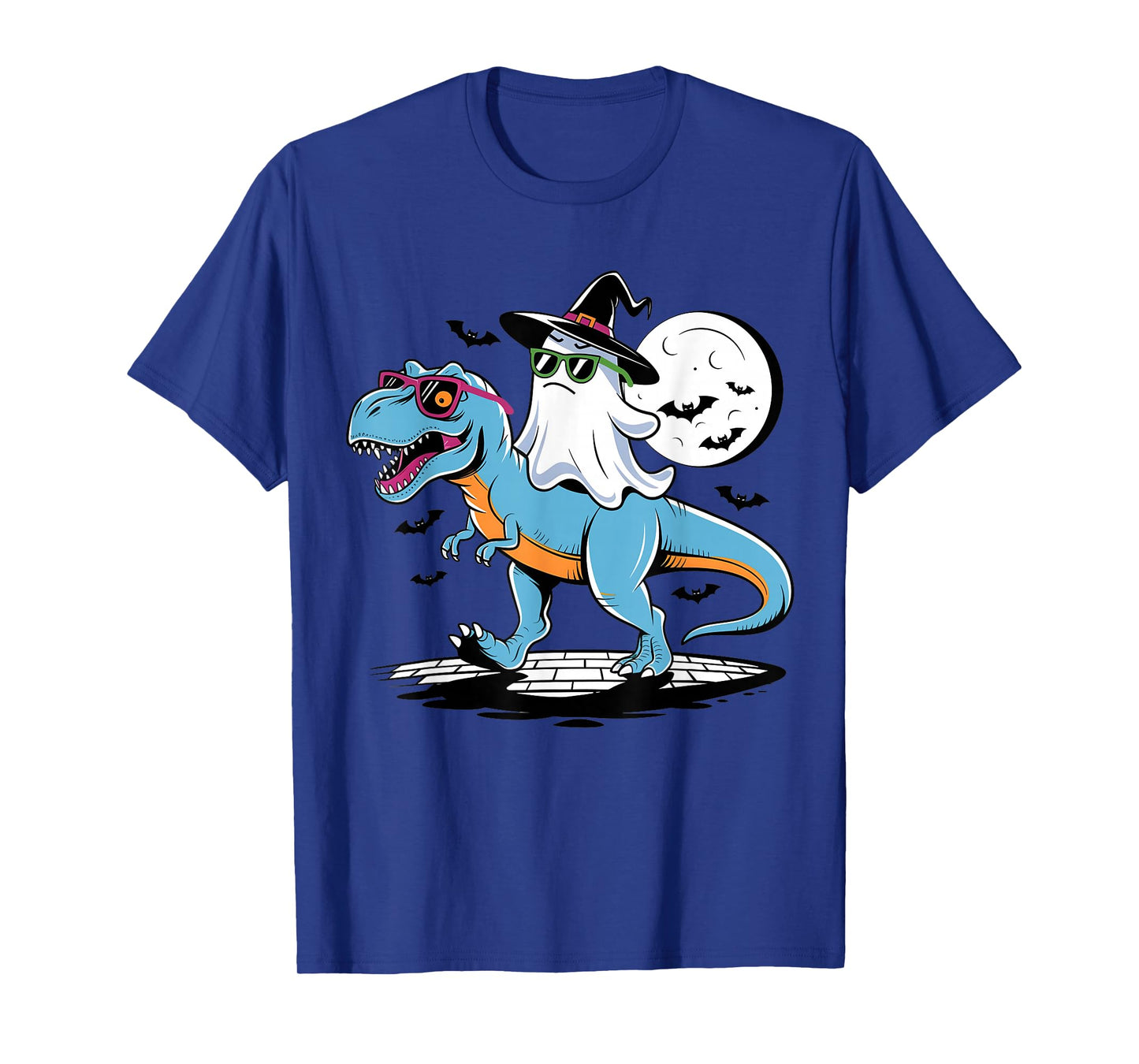 Cute Dinosaur T rex and Ghost for Halloween T-Shirt