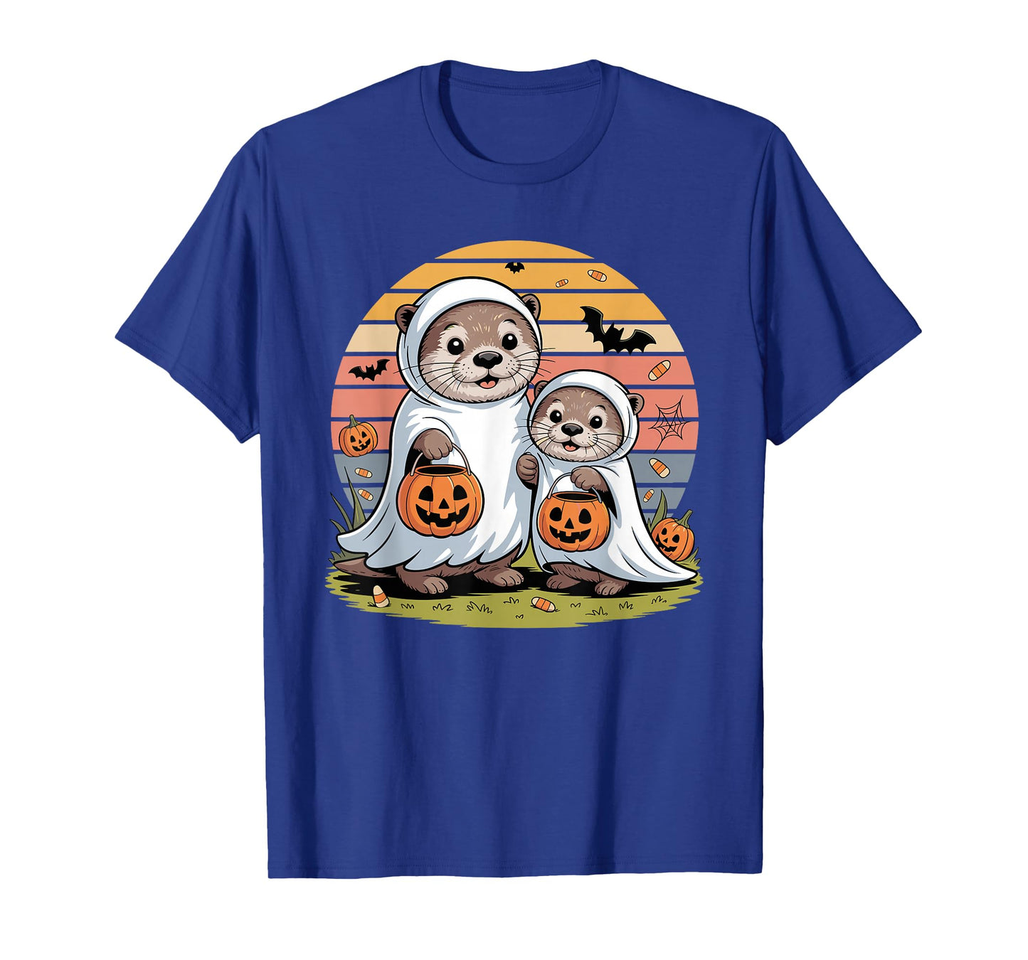 Halloween Sea Otter Ghost Pumpkin T-Shirt