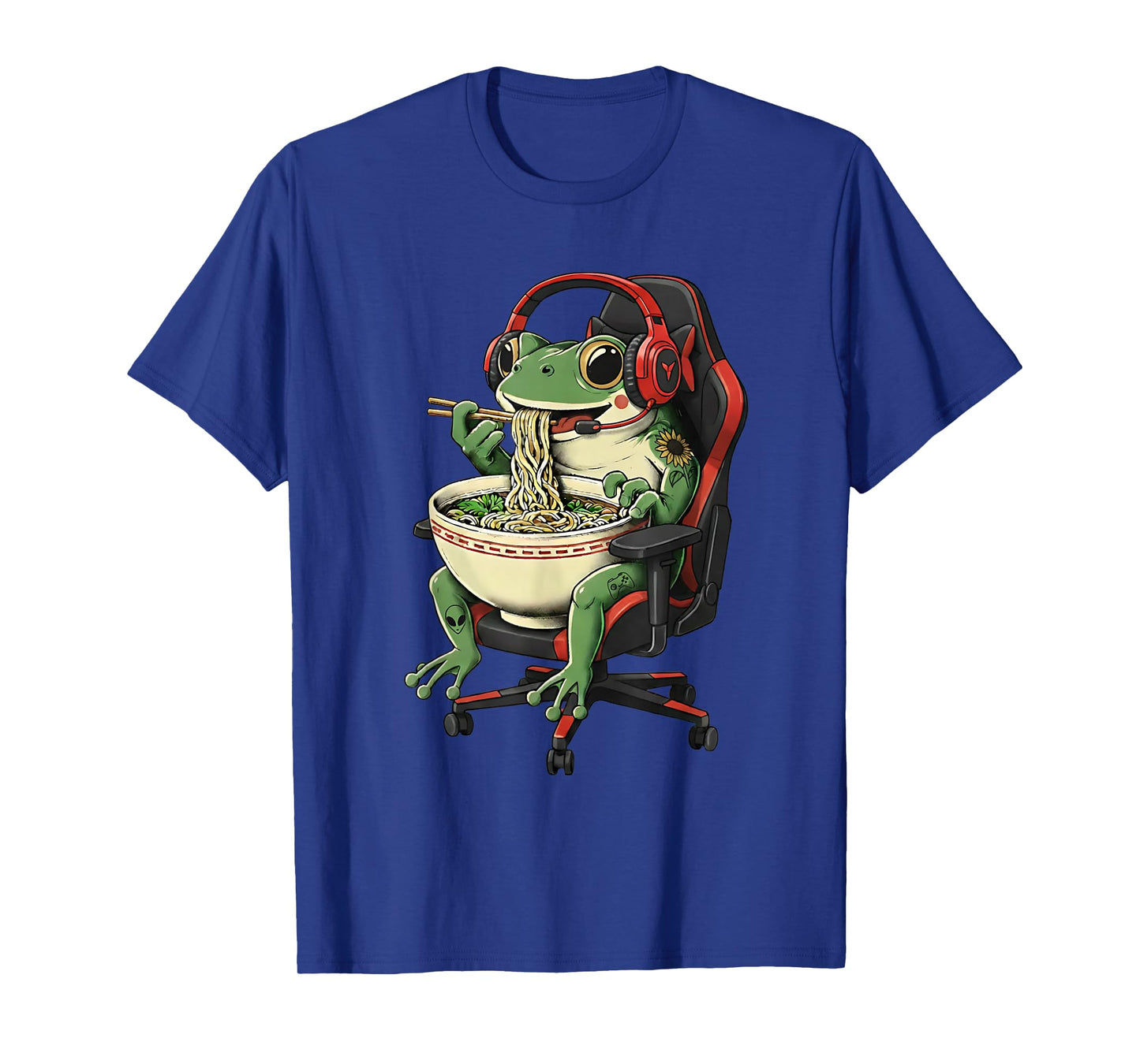 Frog Eating Ramen Kawaii Japanese Noodles Anime Gamer T-Shirt