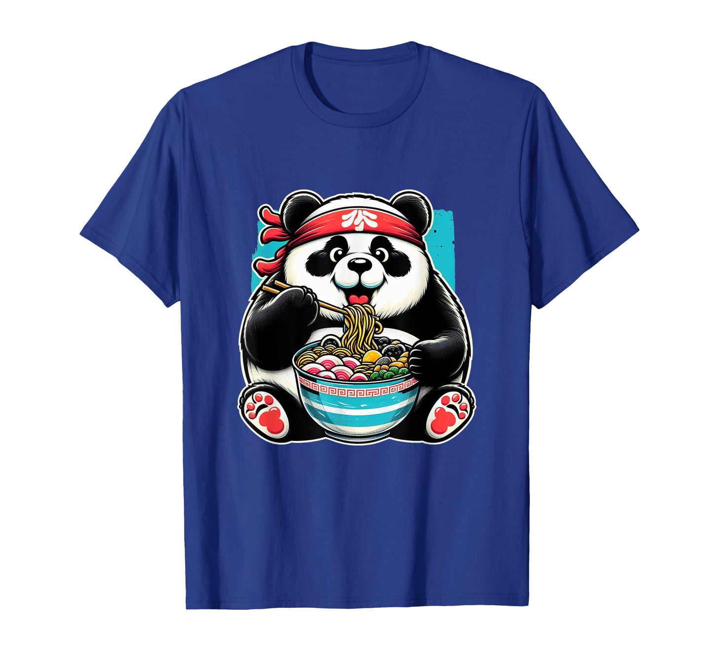 Kawaii Artwork Co Japanese Fat Panda Ramen Kawaii Neko Japanese Noodles Aesthetic Anime Panda Graphic Design Unisex-Teens & Young Adults T-Shirt - Black - Small - Short Sleeve