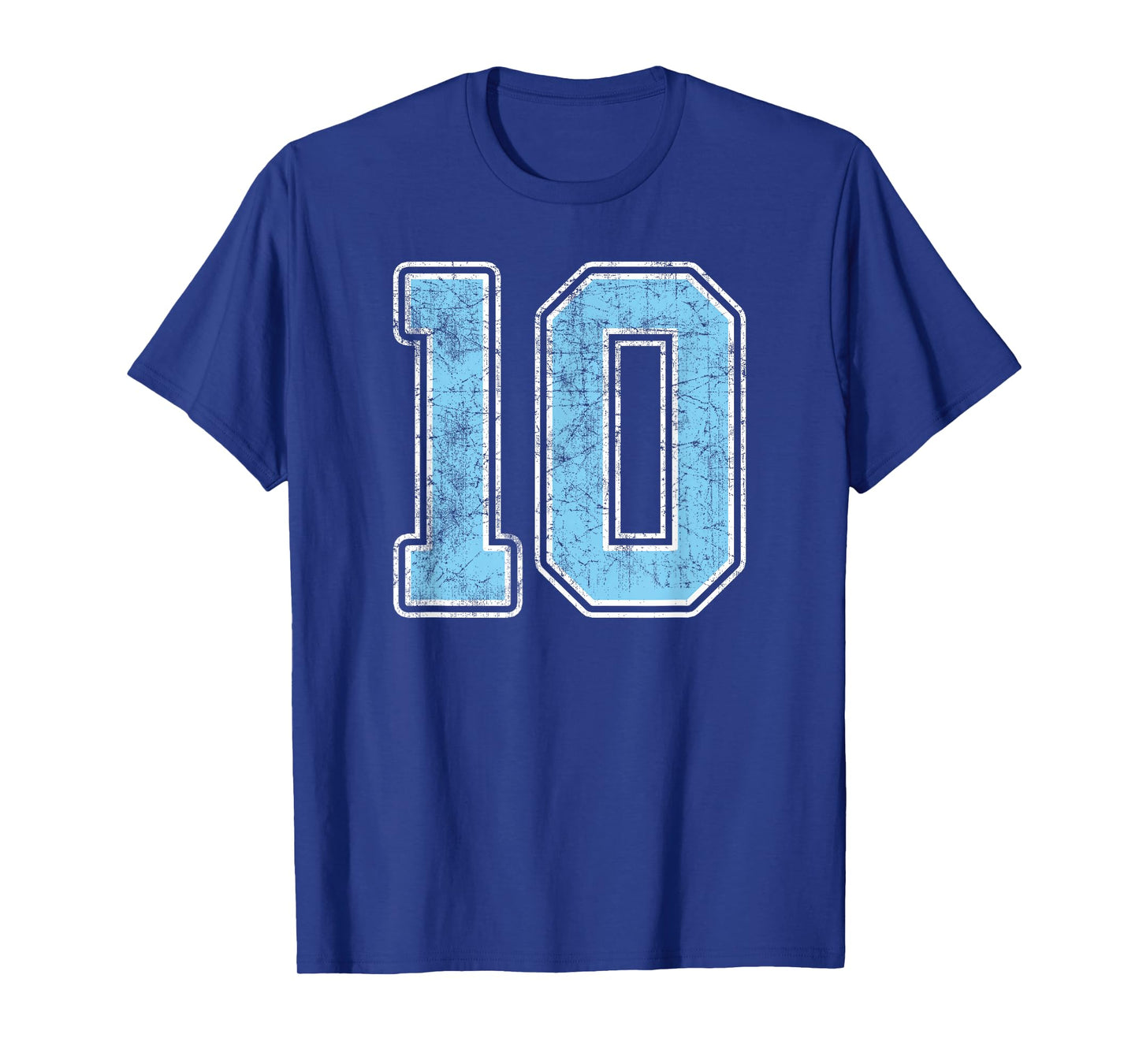 Baby Blue White Number 10 Jersey Player Uniform #10 T-Shirt