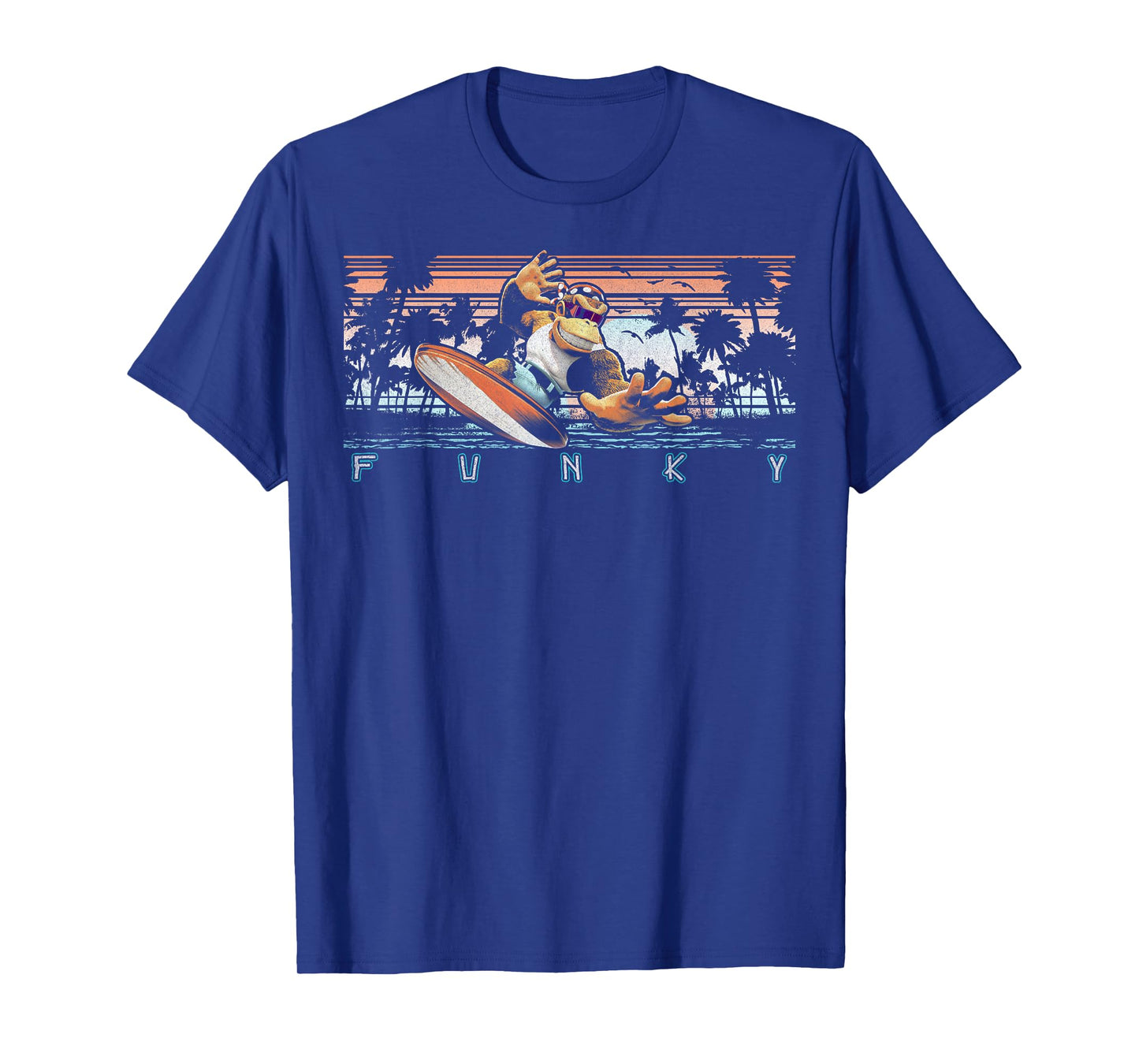 Nintendo Donkey Kong Country Funky Kong Surf Tropical Poster T-Shirt