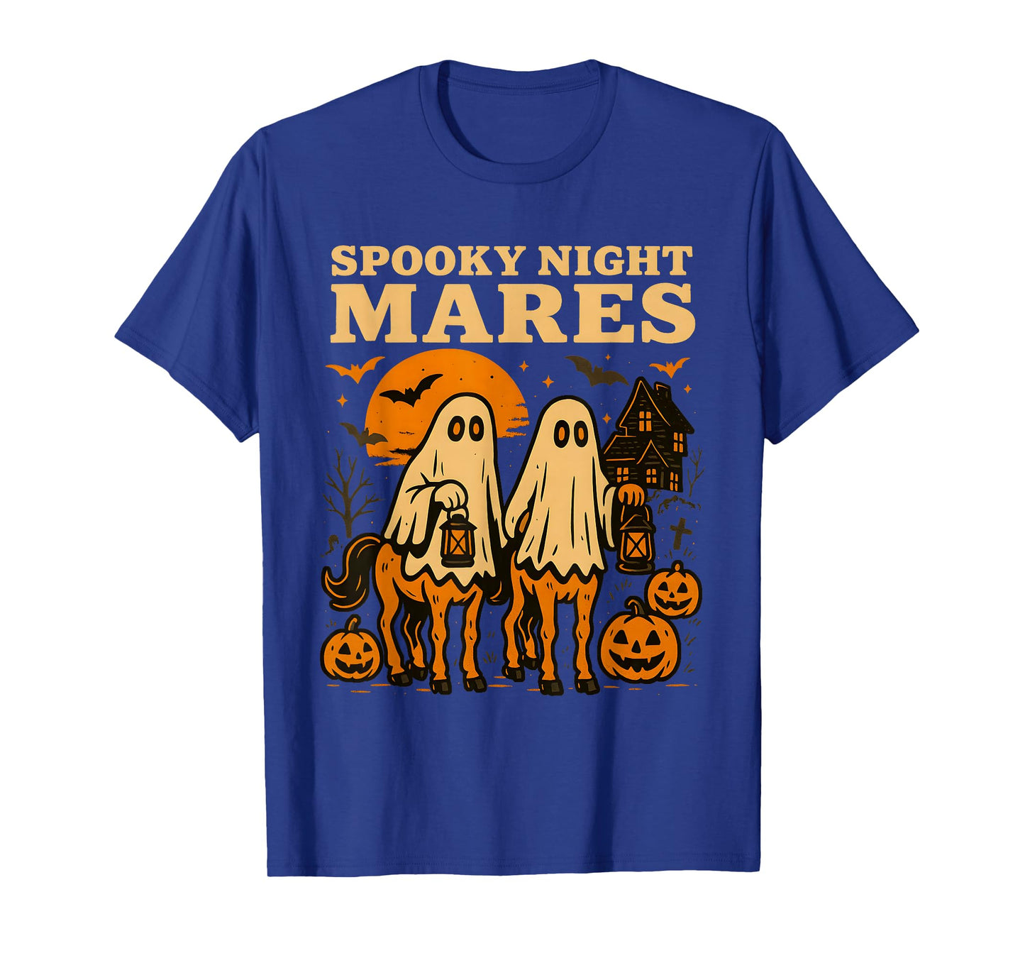 Spooky Night Mares Horse Ghost Halloween Funny Costume T-Shirt