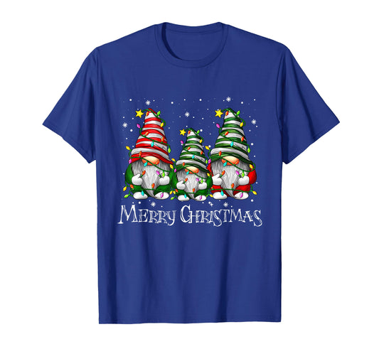 Cute Gnomes Merry Christmas Light Family Gnome Xmas Matching T-Shirt