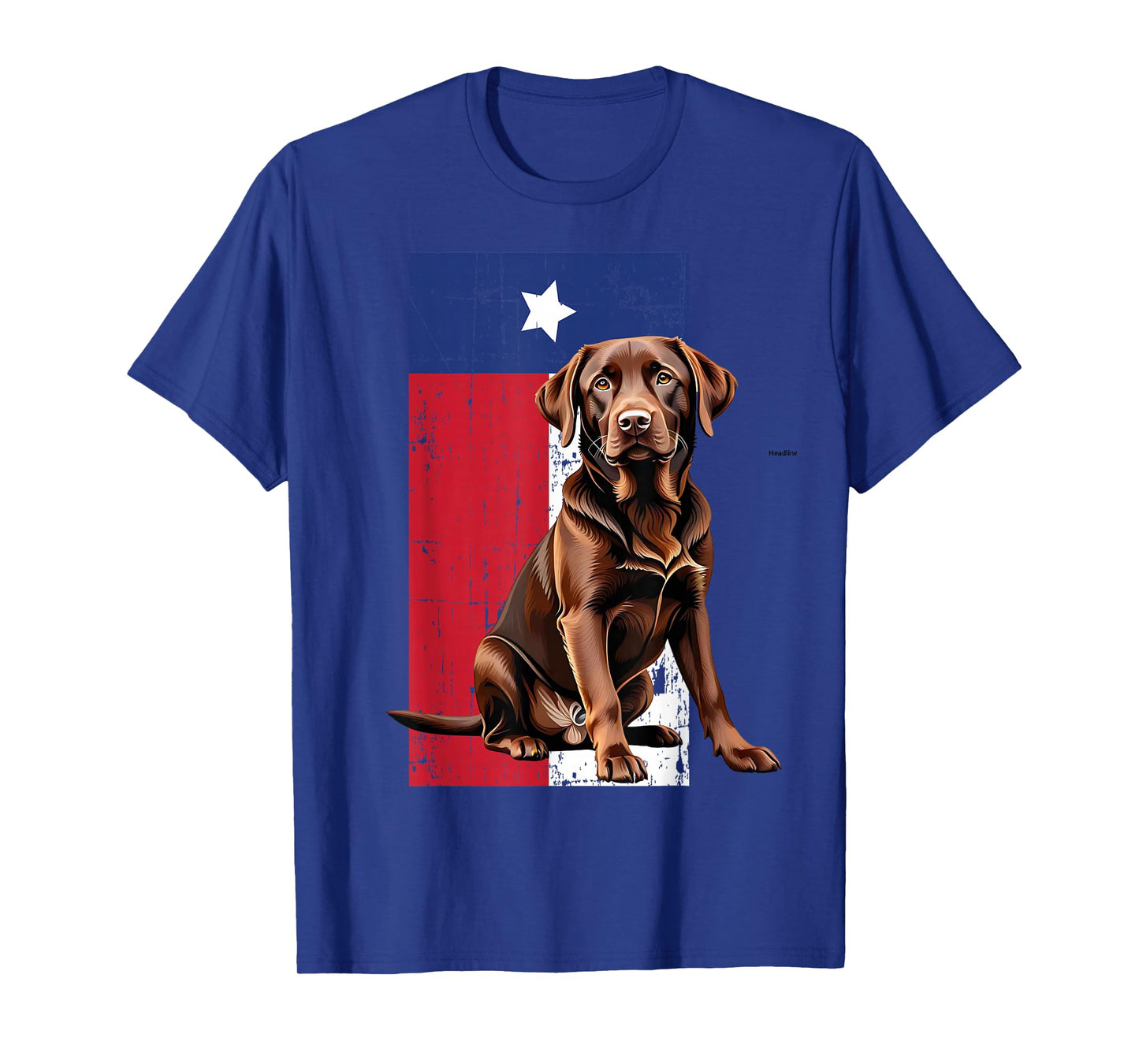 Chocolate Labrador Texas Flag Dog T-Shirt
