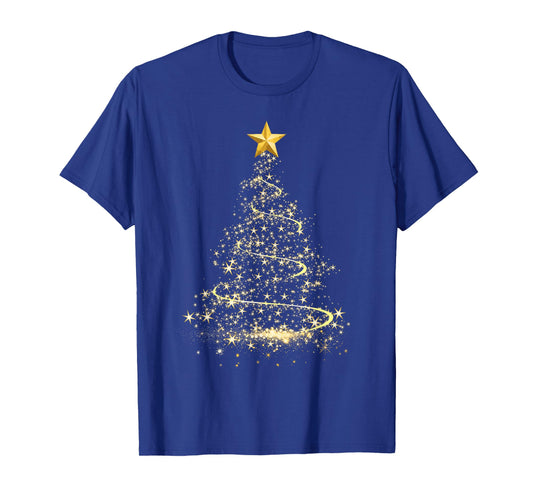 Funny Christmas Tree in Gold Merry Christmas Pajamas Women T-Shirt