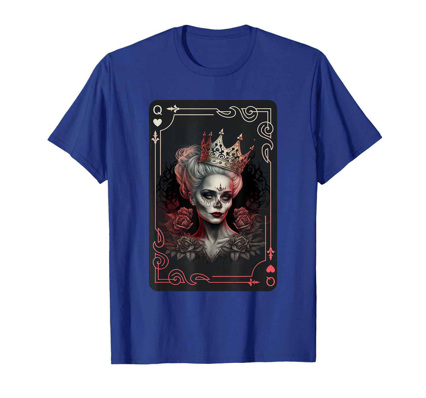 Queen of Hearts Gothic Poker Card Game Halloween Creepy T-Shirt