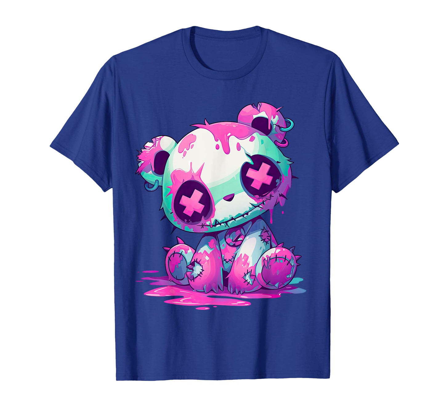 Kawaii Pastel Goth Creepy Cute Pink Zombie Panda T-Shirt