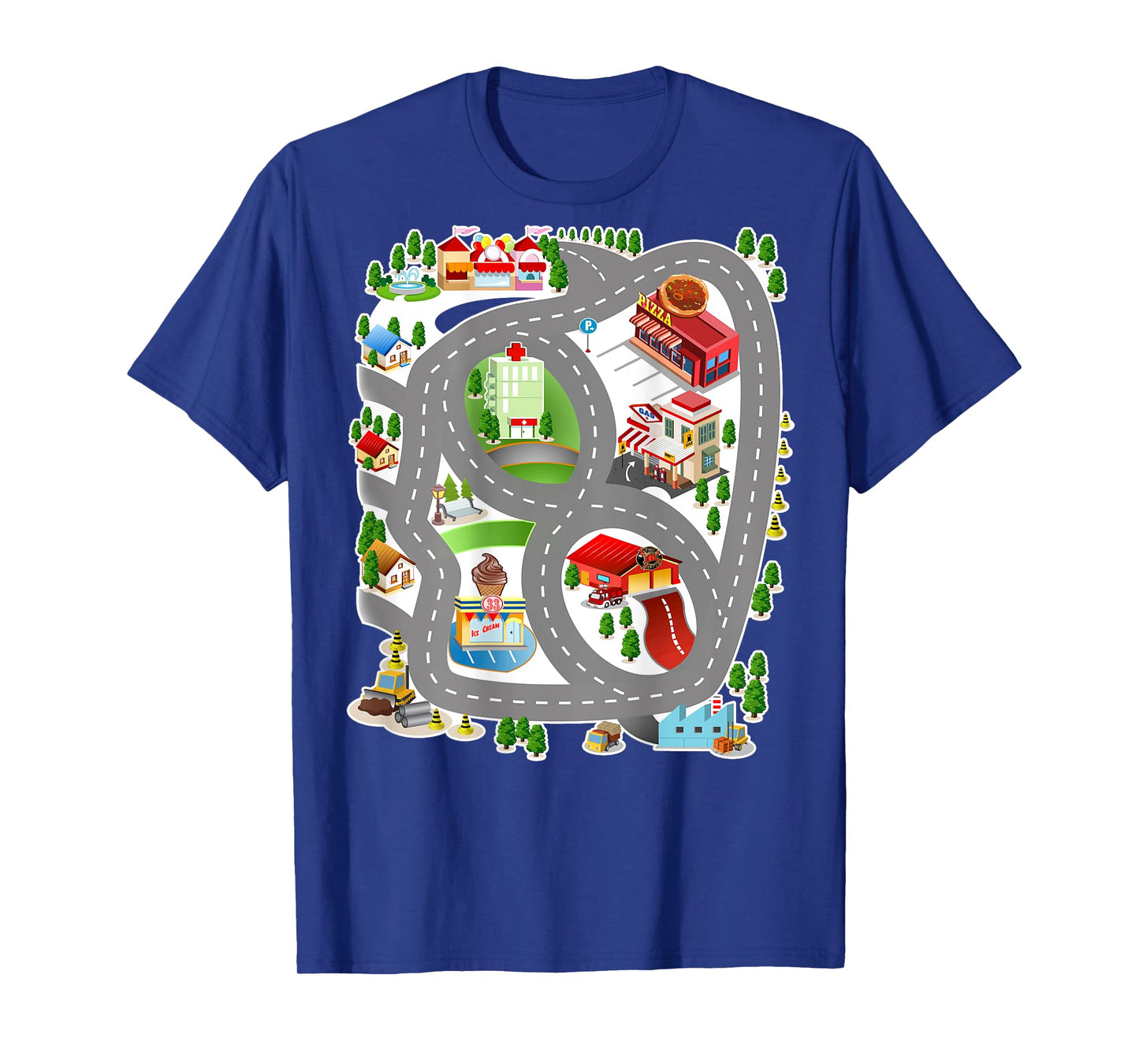Play Mat Road Map Play City Roads Massage Race Track T-Shirt